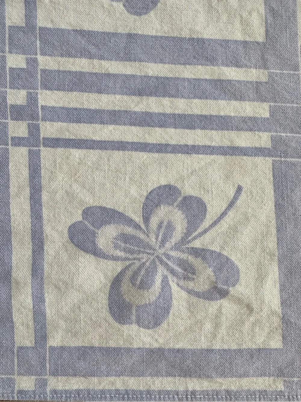 Vintage 1950’s Startex Starfield Tablecloth Lavender/Periwinkle Blue 53”X44” MCM